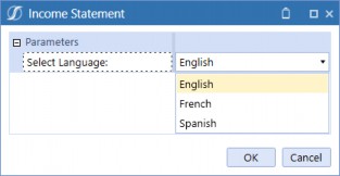 Figure 8.27 The Report shows the same data, but the text is in French.