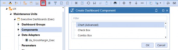 Figure 12.36 Give the chart a name and then select the Data Adapters tab.