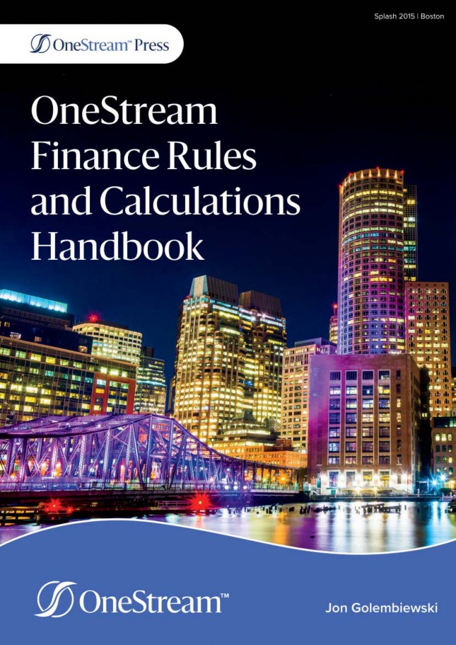 OneStream Finance Rules and Calculations Handbook cover