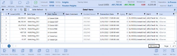 Figure 4.98 Aggregation: Item Name (created 497 detail items)