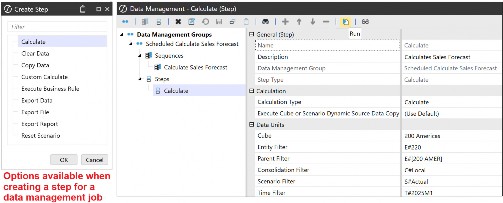 Figure 6.21 A data management job can be executed from: