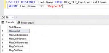 Figure 6.40 The code is pulling all valid columns for each Region.