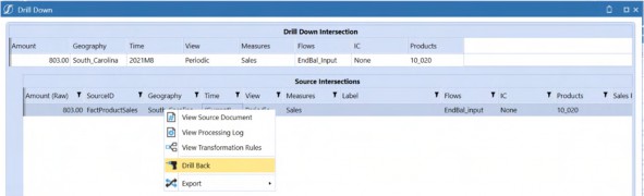 Figure 6.49 The drill back options could be based on a User or group.